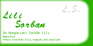 lili sorban business card