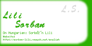 lili sorban business card